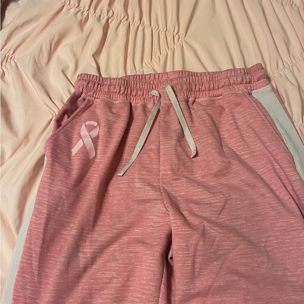 Lularoe Jax Pink Knit Drawstring Sweatpants with Ribbon Accent